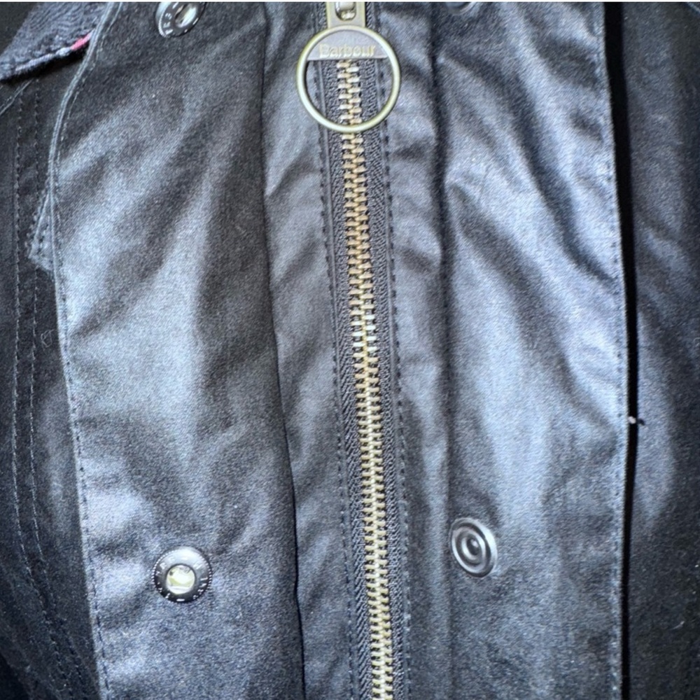 Barbour Beadnell Waxed Cotton Black Jacket 8US - Picture 5 of 7
